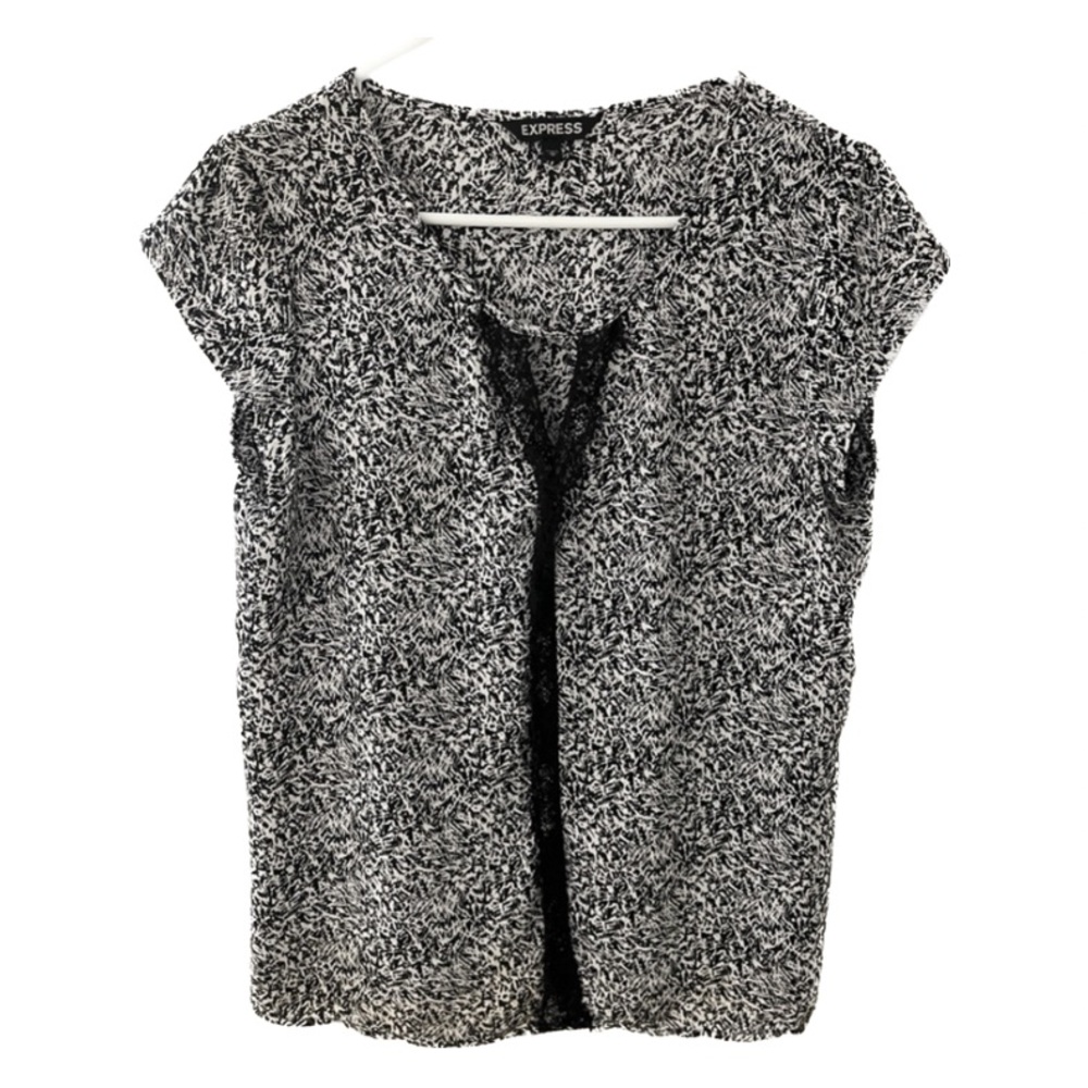 Express Black & White Blouse